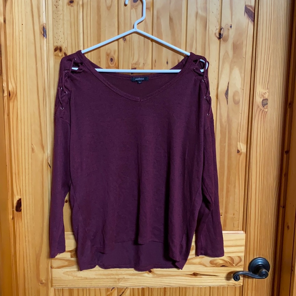 Open shoulder sweater